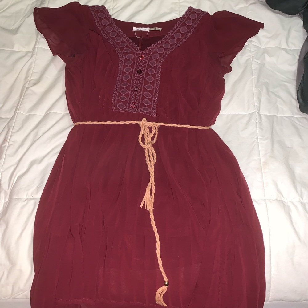 Burgundy sheath dress